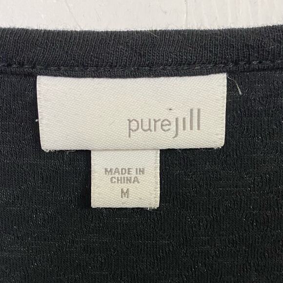 Pure Jill J. Jill Black Open Front Cardigan Sweater Size Medium - Picture 5 of 6